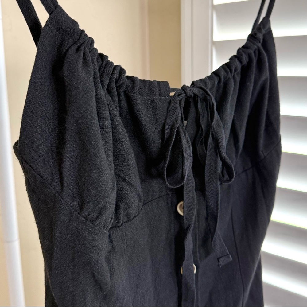 Commense Darling Linen Button Front Mini Dress Bl… - image 3